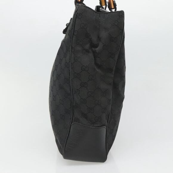 GUCCI GG Canvas Bamboo Tote Bag Black - Picture 5 of 16